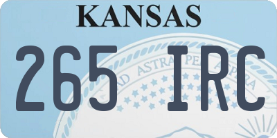 KS license plate 265IRC