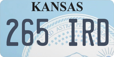KS license plate 265IRD