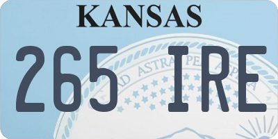 KS license plate 265IRE