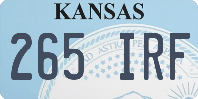 KS license plate 265IRF