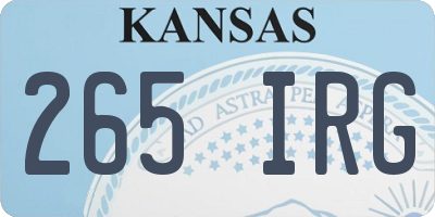 KS license plate 265IRG