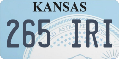 KS license plate 265IRI