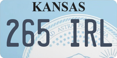KS license plate 265IRL
