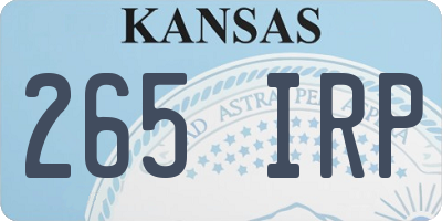 KS license plate 265IRP