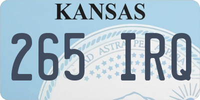 KS license plate 265IRQ