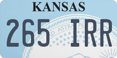 KS license plate 265IRR