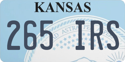 KS license plate 265IRS