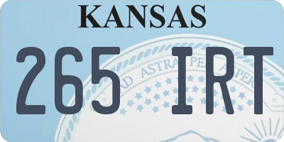 KS license plate 265IRT