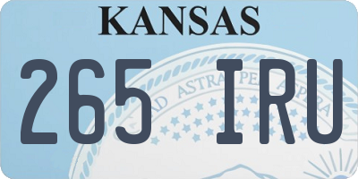 KS license plate 265IRU