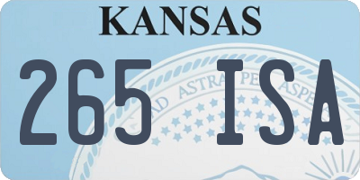 KS license plate 265ISA