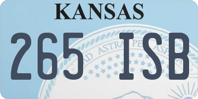 KS license plate 265ISB