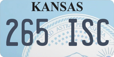 KS license plate 265ISC