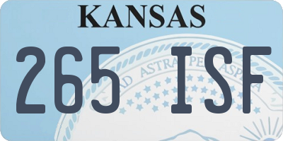 KS license plate 265ISF