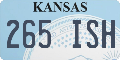 KS license plate 265ISH