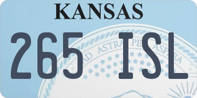 KS license plate 265ISL