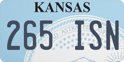 KS license plate 265ISN