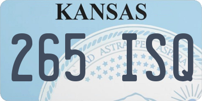 KS license plate 265ISQ