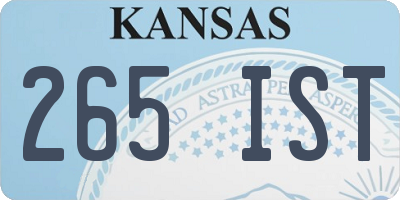 KS license plate 265IST
