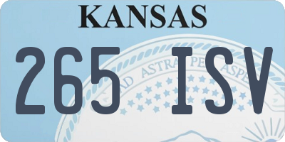 KS license plate 265ISV