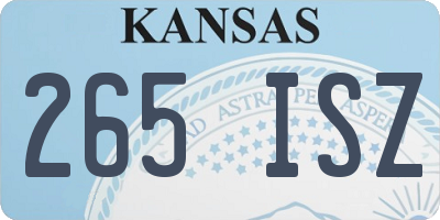 KS license plate 265ISZ