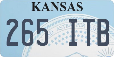 KS license plate 265ITB