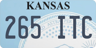 KS license plate 265ITC