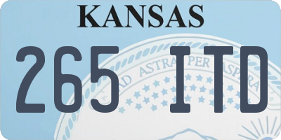 KS license plate 265ITD