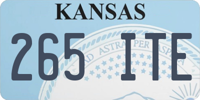 KS license plate 265ITE