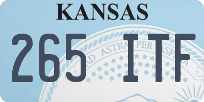 KS license plate 265ITF