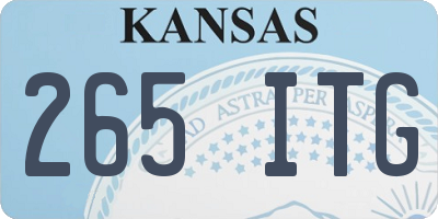 KS license plate 265ITG