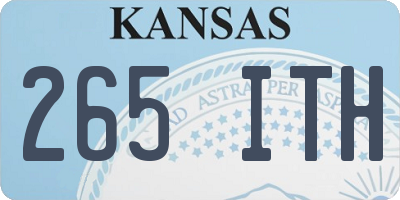 KS license plate 265ITH