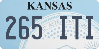 KS license plate 265ITI