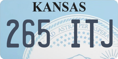 KS license plate 265ITJ