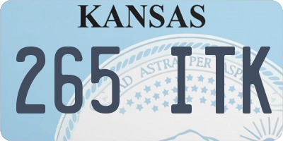 KS license plate 265ITK