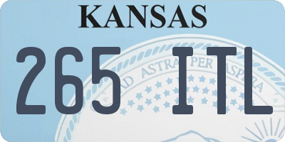 KS license plate 265ITL