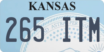 KS license plate 265ITM