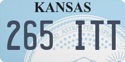 KS license plate 265ITT
