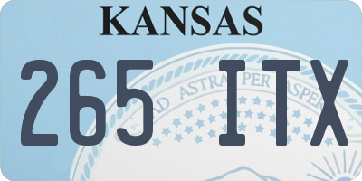 KS license plate 265ITX