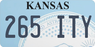 KS license plate 265ITY