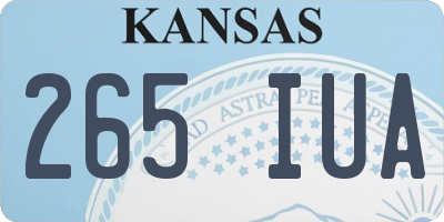 KS license plate 265IUA