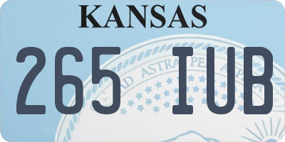 KS license plate 265IUB