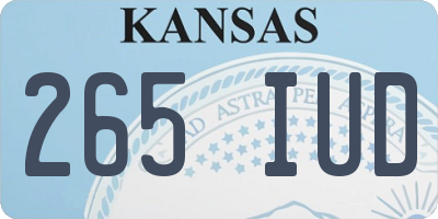 KS license plate 265IUD
