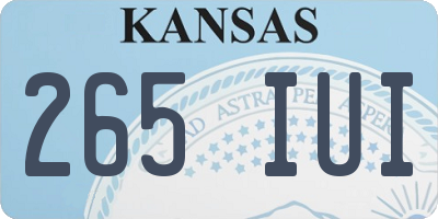 KS license plate 265IUI