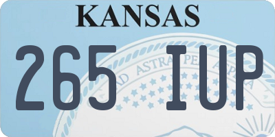 KS license plate 265IUP