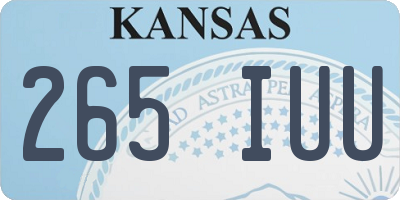 KS license plate 265IUU