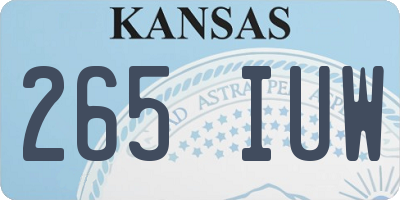 KS license plate 265IUW