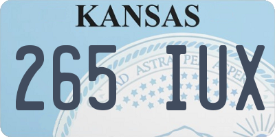 KS license plate 265IUX