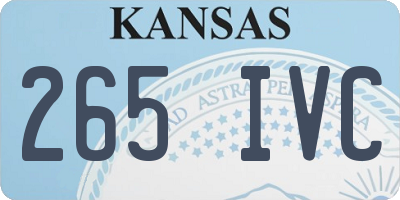KS license plate 265IVC