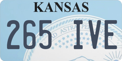 KS license plate 265IVE