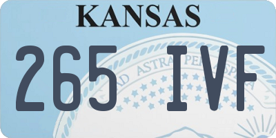 KS license plate 265IVF